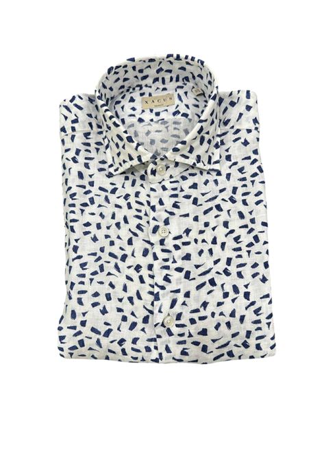 Linen Shirt with Blue Pattern XACUS | shirts | 21552 748ML003